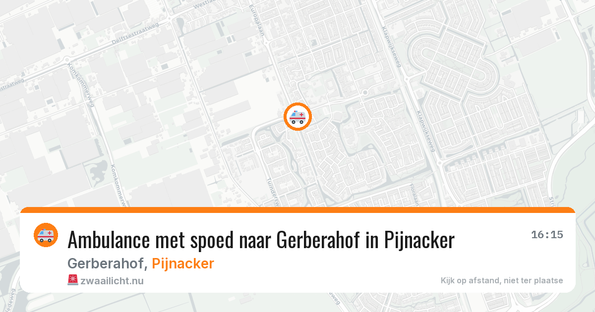 Ambulance met spoed naar Gerberahof in Pijnacker — 4 jun 2026