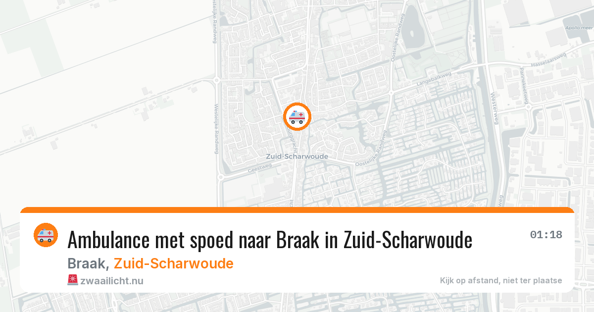 Ambulance met spoed naar Braak in Zuid-Scharwoude — 17 jul 2026