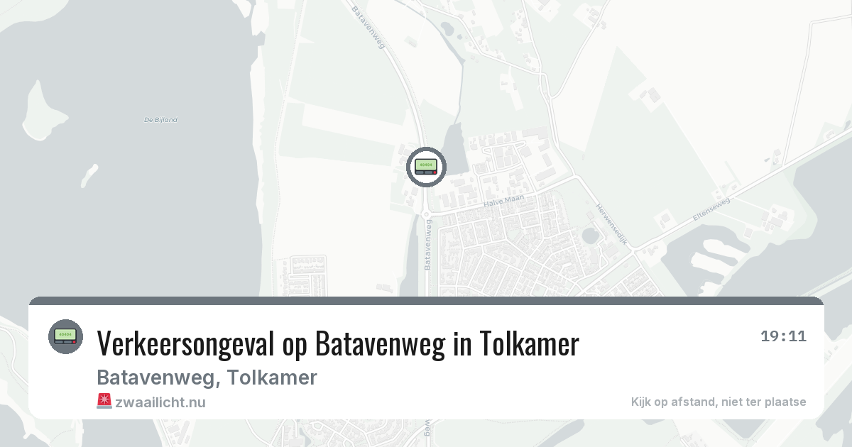 Verkeersongeval op Batavenweg in Tolkamer — 25 jul 2026