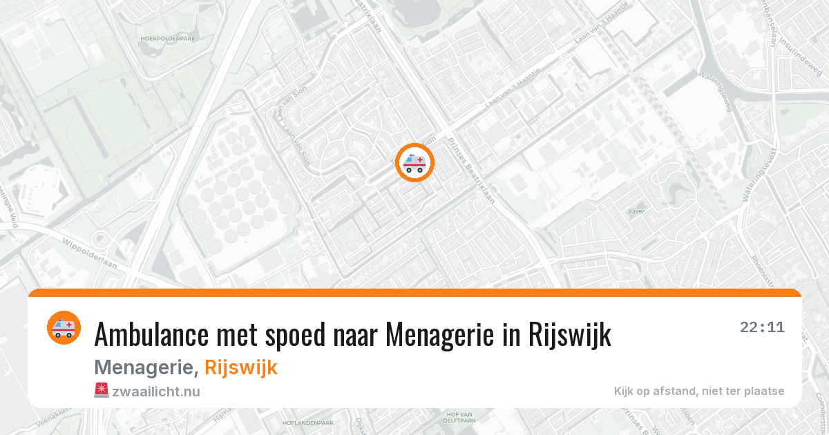 Ambulance met spoed naar Menagerie in Rijswijk — 1 apr 2026