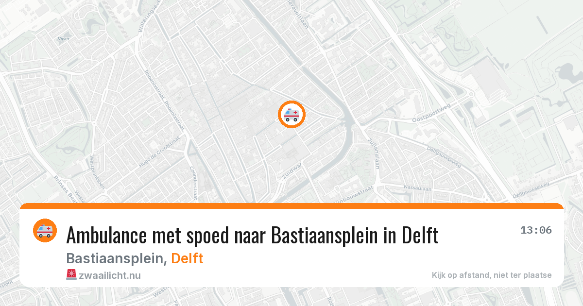 Ambulance met spoed naar Bastiaansplein in Delft — 21 mrt 2026