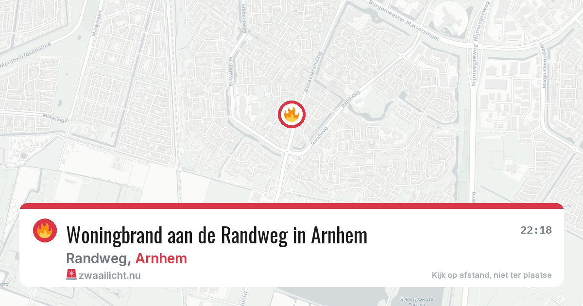 Woningbrand aan de Randweg in Arnhem — 20 jul 2026