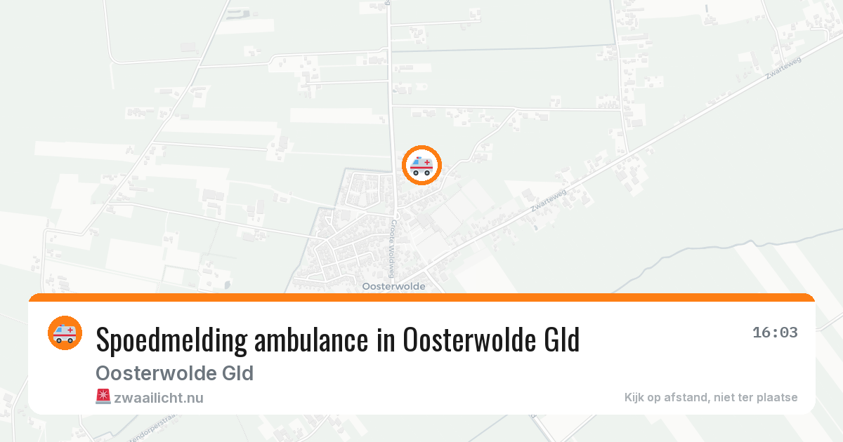 Spoedmelding ambulance in Oosterwolde Gld — 8 jul 2026