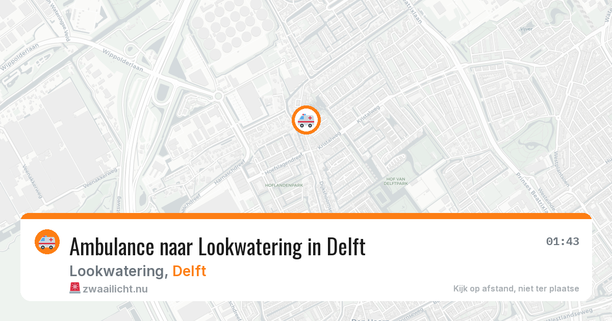 Ambulance naar Lookwatering in Delft — 12 jul 2026