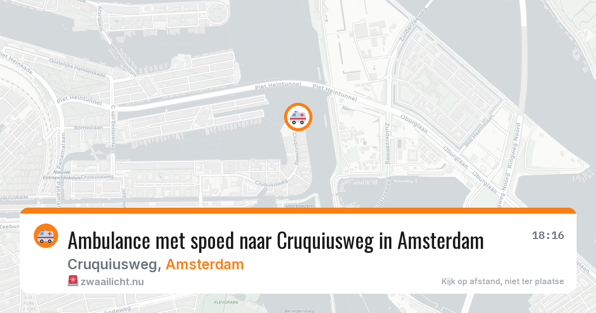 Ambulance met spoed naar Cruquiusweg in Amsterdam — 21 mrt 2026