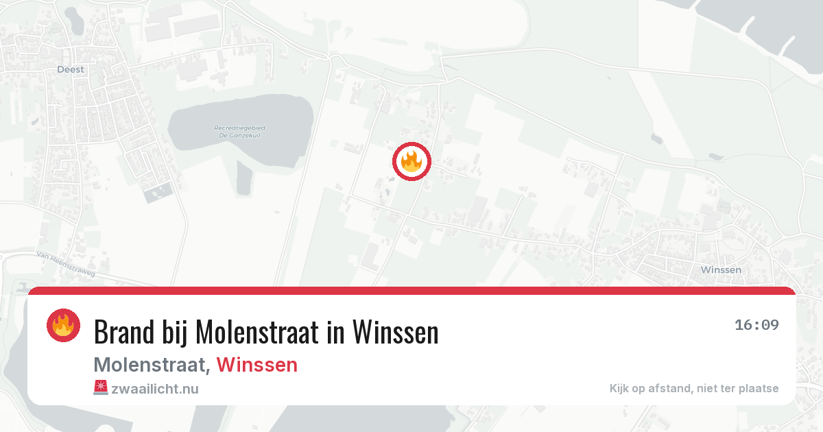 Brand bij Molenstraat in Winssen — 9 jul 2026