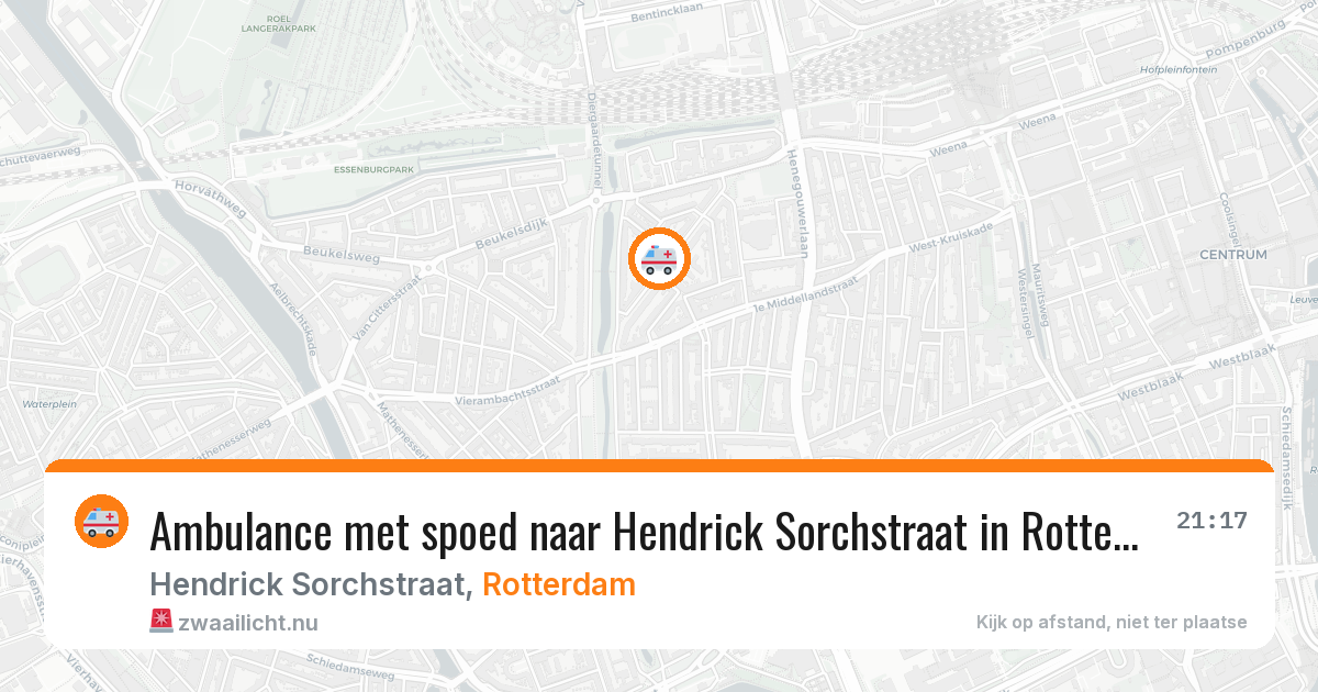 Ambulance met spoed naar Hendrick Sorchstraat in Rotterdam — 20 mei 2026