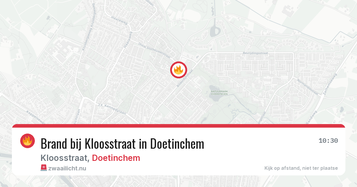 Brand bij Kloosstraat in Doetinchem — 11 jul 2026