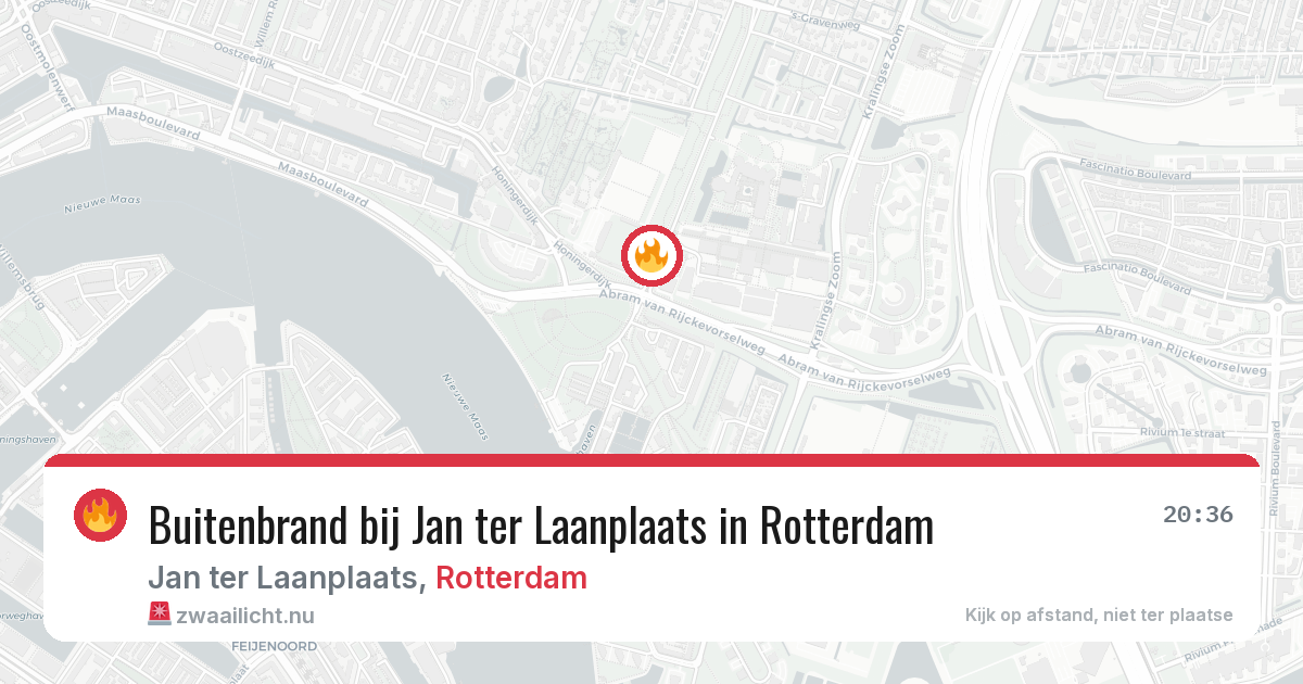 Buitenbrand bij Jan ter Laanplaats in Rotterdam — 21 jul 2026