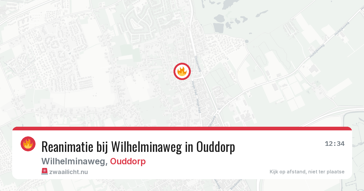 Reanimatie bij Wilhelminaweg in Ouddorp — 17 mrt 2026
