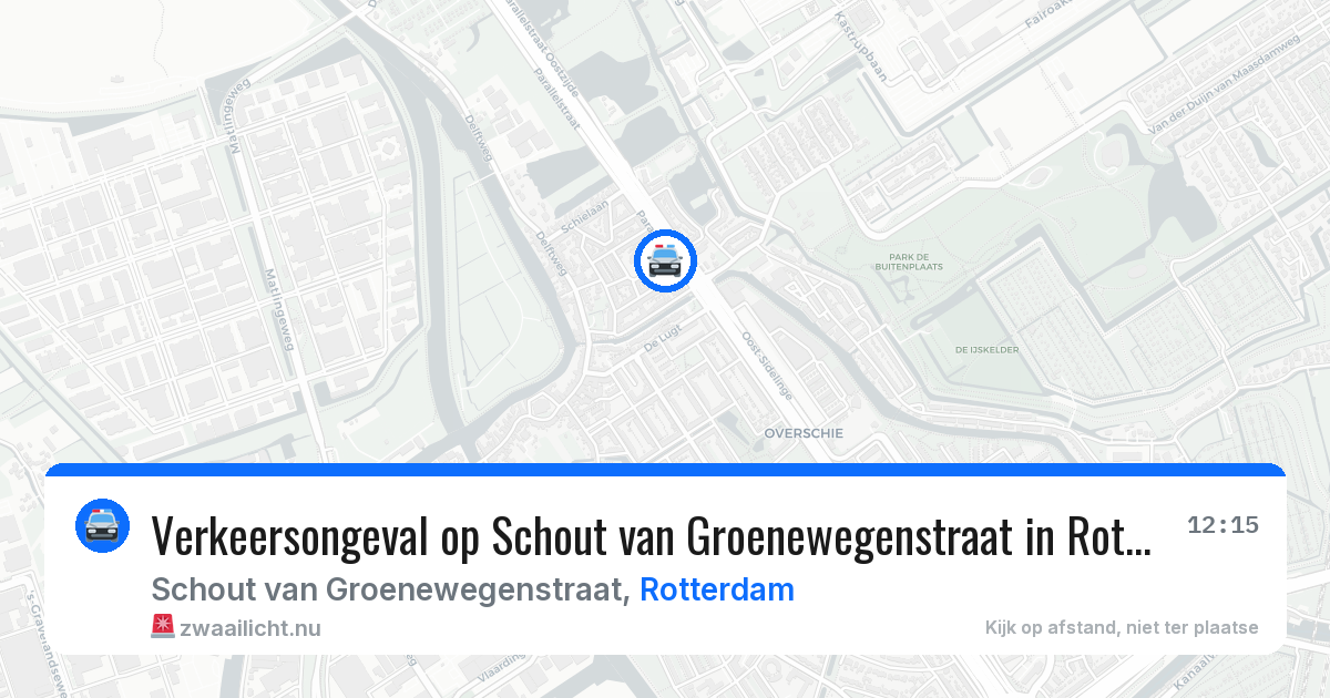 Verkeersongeval op Schout van Groenewegenstraat in Rotterdam — 25 jul 2026