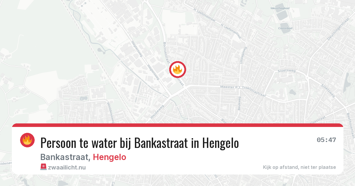 Persoon te water bij Bankastraat in Hengelo — 24 jul 2026