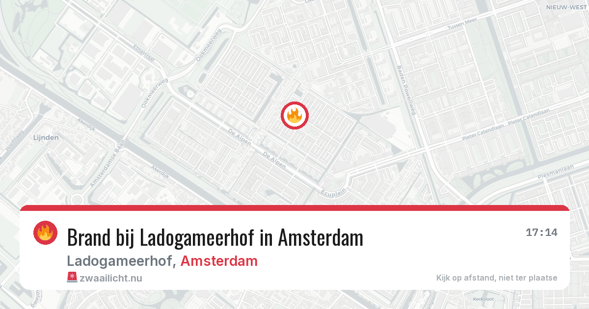 Brand bij Ladogameerhof in Amsterdam — 19 mrt 2026