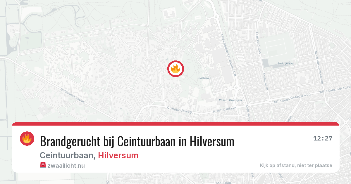 Brandgerucht bij Ceintuurbaan in Hilversum — 30 mrt 2026