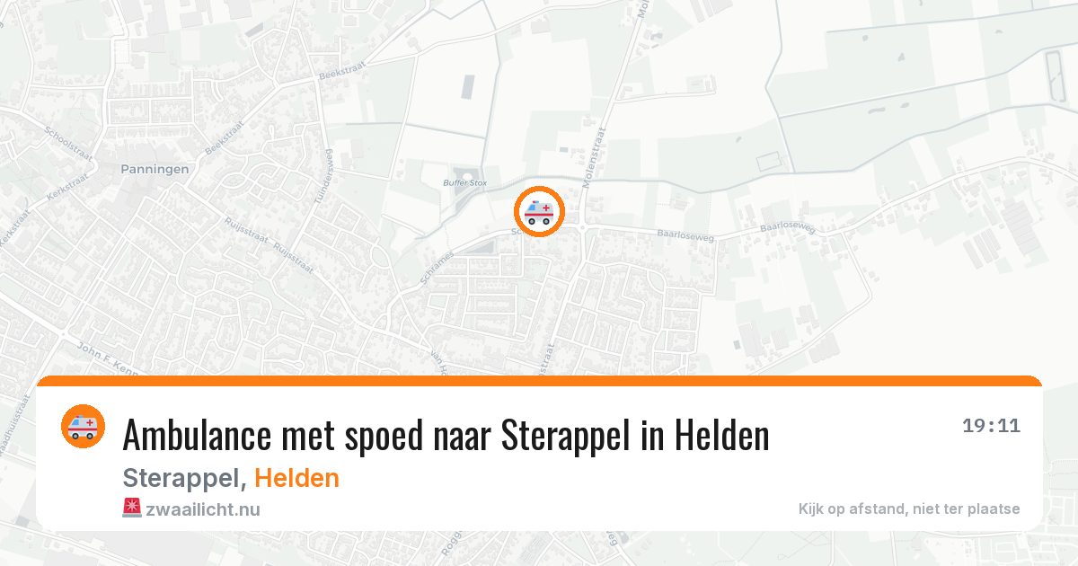 Ambulance met spoed naar Sterappel in Helden — 23 jul 2026