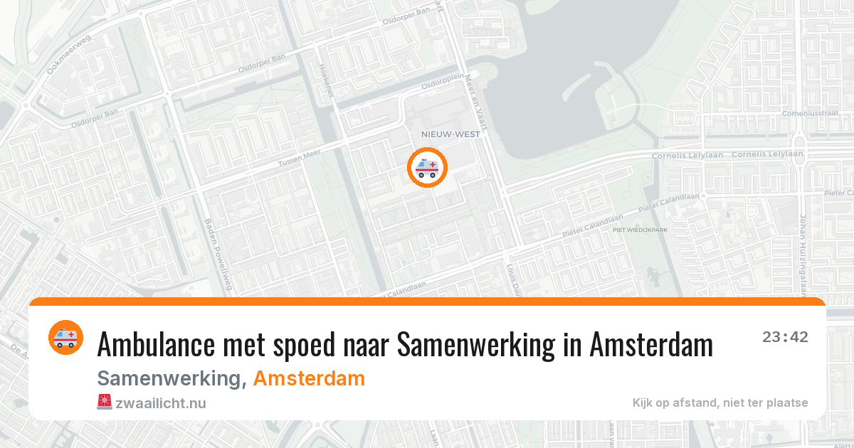 Ambulance met spoed naar Samenwerking in Amsterdam — 21 mei 2026