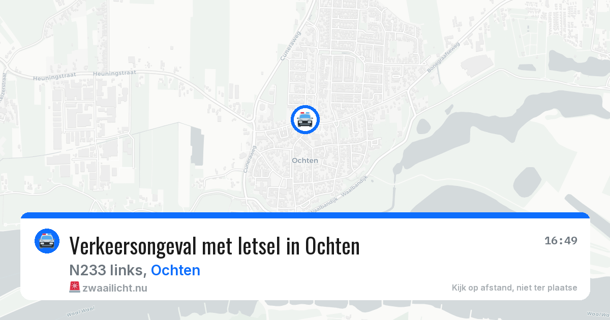 Verkeersongeval met letsel in Ochten — 14 feb 2026