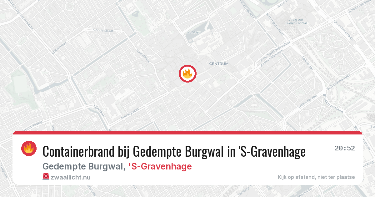 Containerbrand bij Gedempte Burgwal in 'S-Gravenhage — 2 jun 2026