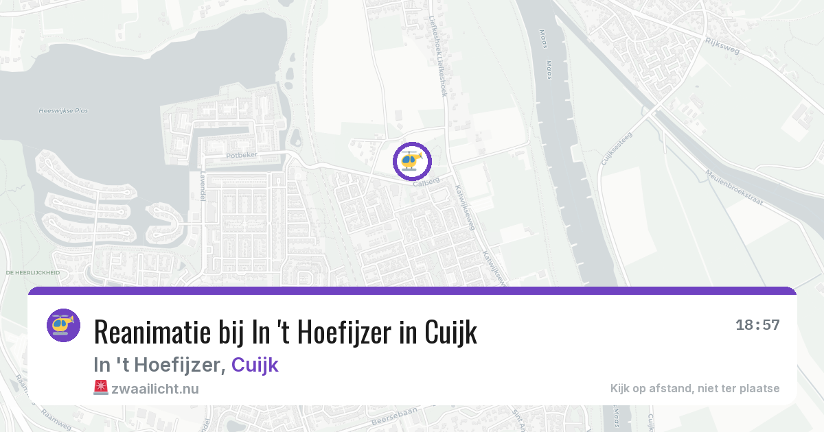 Reanimatie bij In 't Hoefijzer in Cuijk — 11 jul 2026