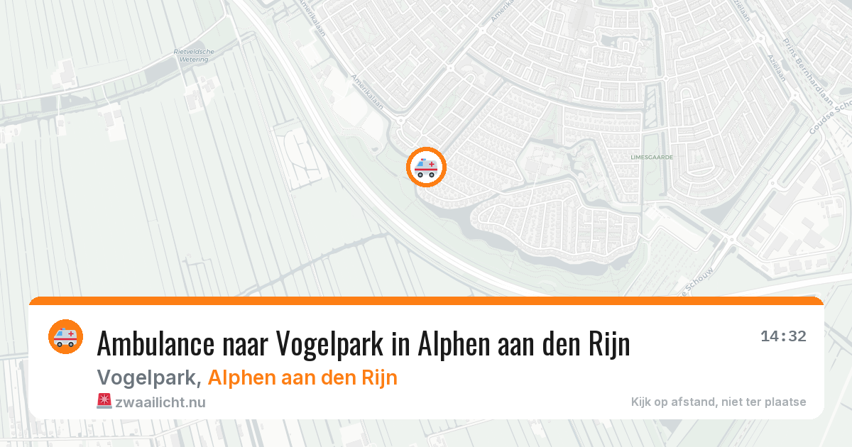 Ambulance naar Vogelpark in Alphen aan den Rijn — 12 jul 2026