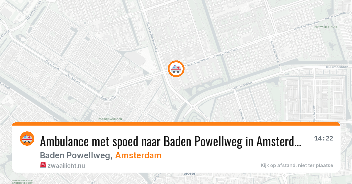 Ambulance met spoed naar Baden Powellweg in Amsterdam — 10 jul 2026