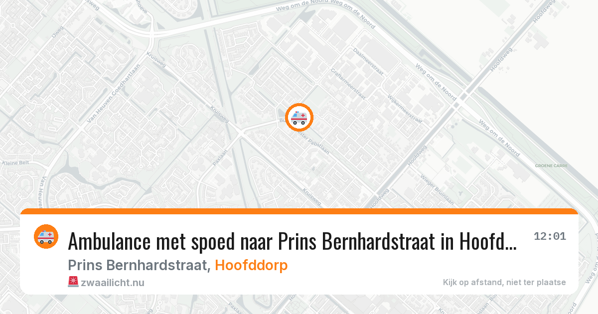 Ambulance met spoed naar Prins Bernhardstraat in Hoofddorp — 21 jul 2026