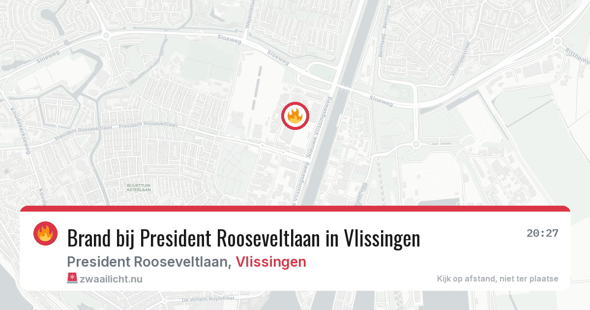 Brand bij President Rooseveltlaan in Vlissingen — 19 jul 2026