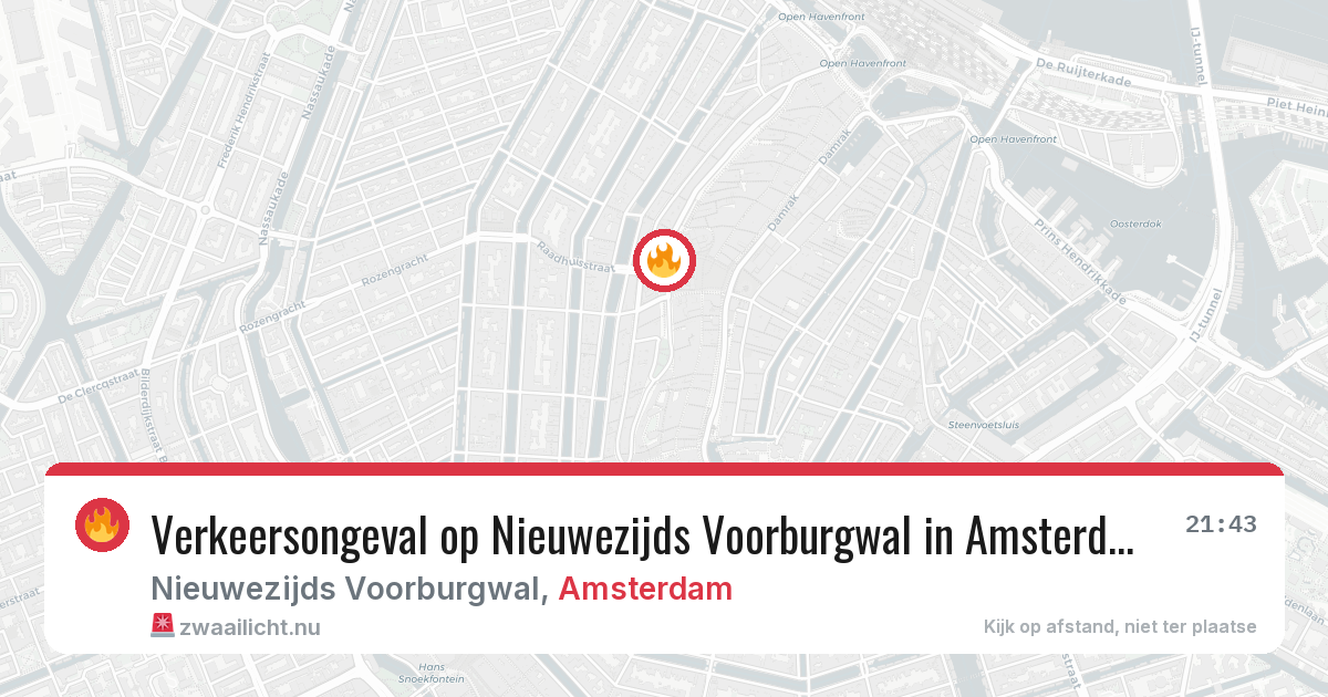 Verkeersongeval op Nieuwezijds Voorburgwal in Amsterdam — 15 mei 2026