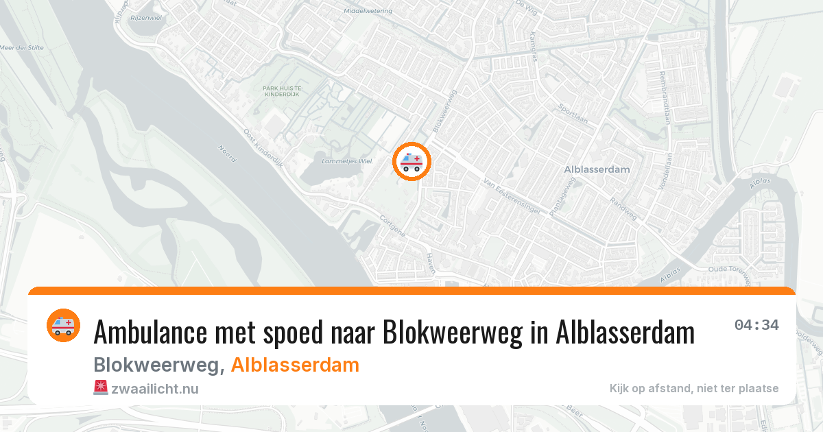 Ambulance met spoed naar Blokweerweg in Alblasserdam — 15 jul 2026
