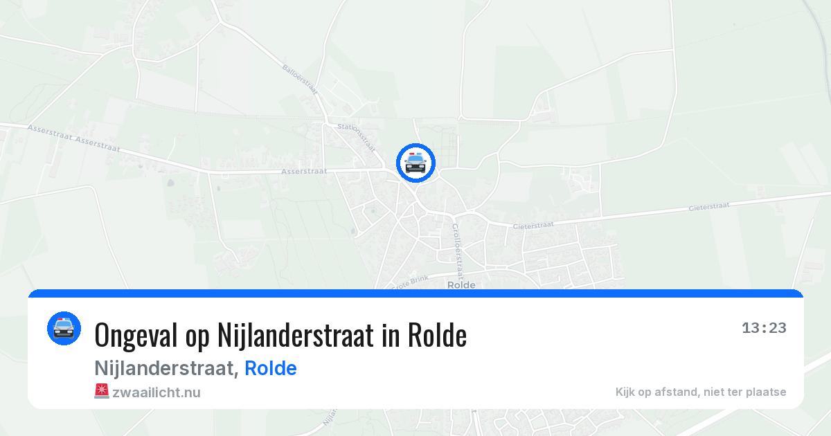 Ongeval op Nijlanderstraat in Rolde — 22 mrt 2026