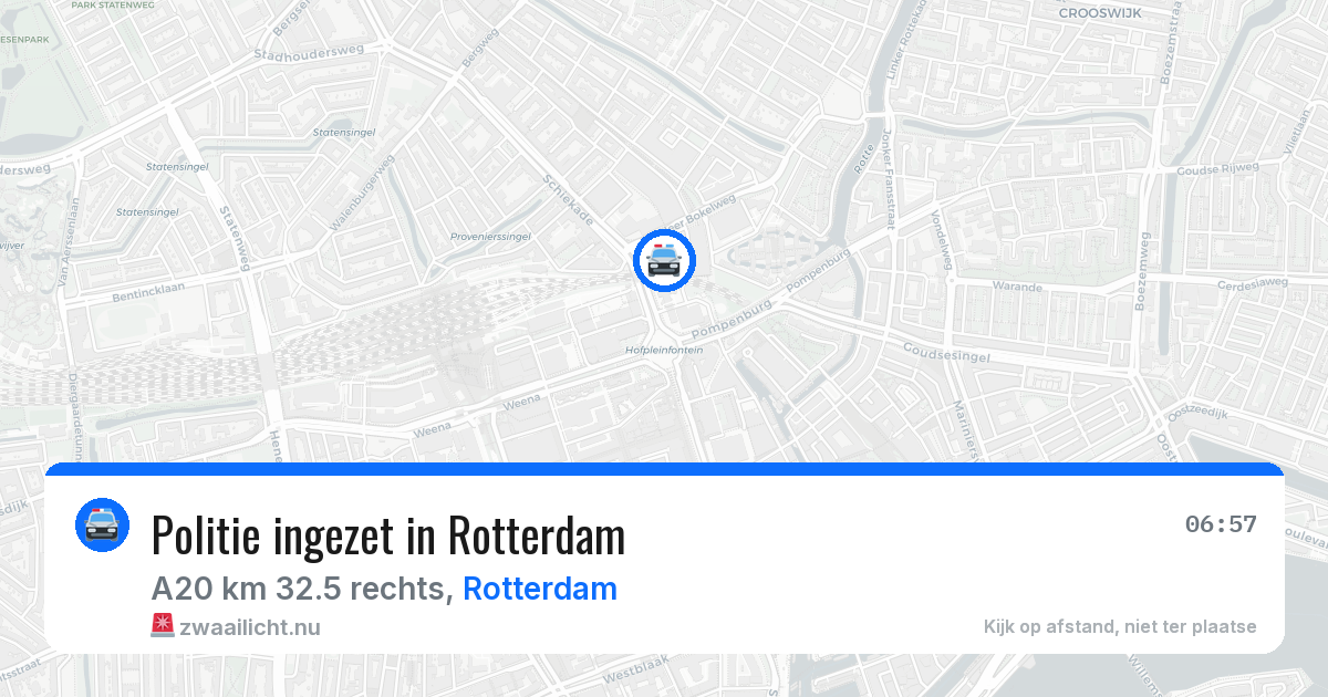 Politie ingezet in Rotterdam — 11 jul 2026 | 🚨 Zwaailicht.nu