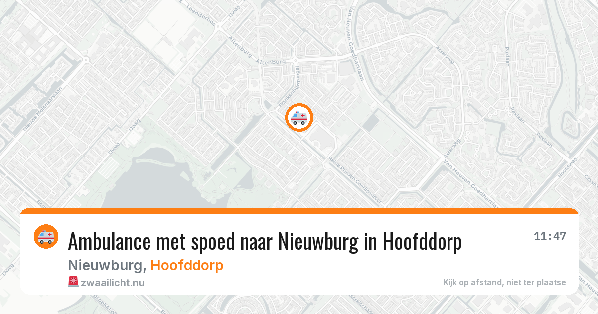Ambulance met spoed naar Nieuwburg in Hoofddorp — 16 jul 2026