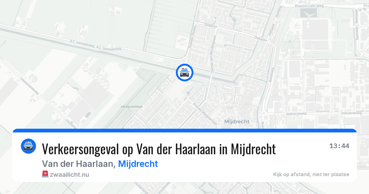 Verkeersongeval op Van der Haarlaan in Mijdrecht — 23 jul 2026