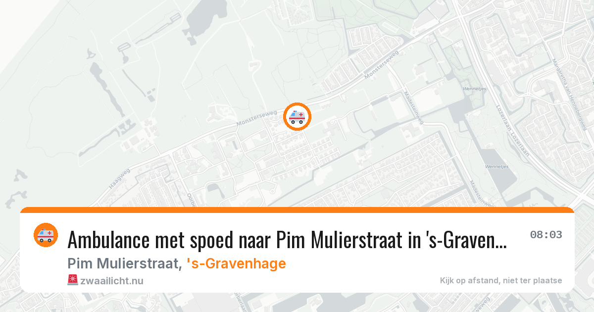 Ambulance met spoed naar Pim Mulierstraat in 's-Gravenhage — 19 jul 2026