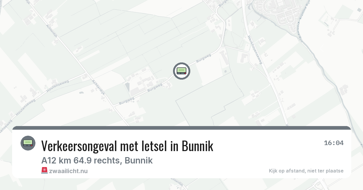 Verkeersongeval met letsel in Bunnik — 11 mei 2026