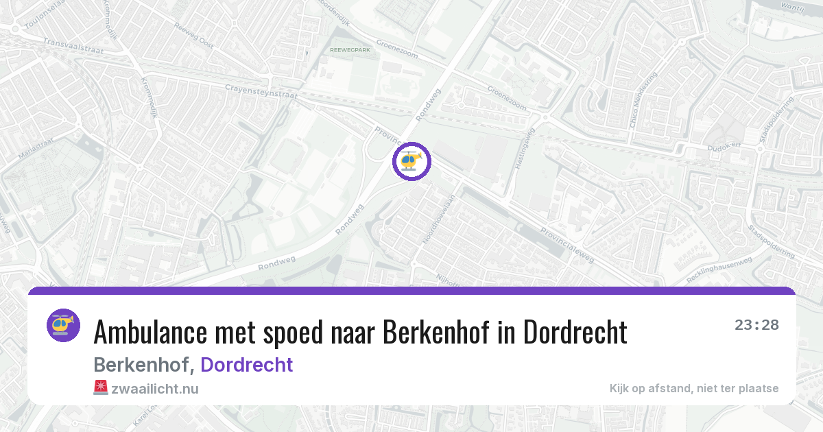 Ambulance met spoed naar Berkenhof in Dordrecht — 31 mei 2026