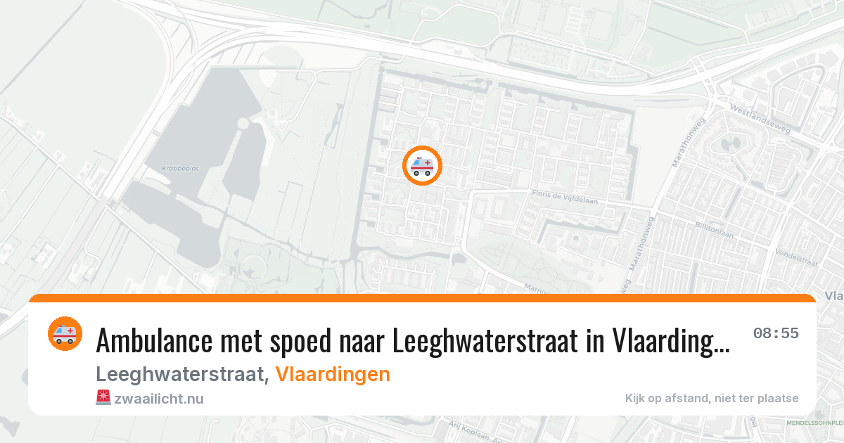 Ambulance met spoed naar Leeghwaterstraat in Vlaardingen — 26 jul 2026