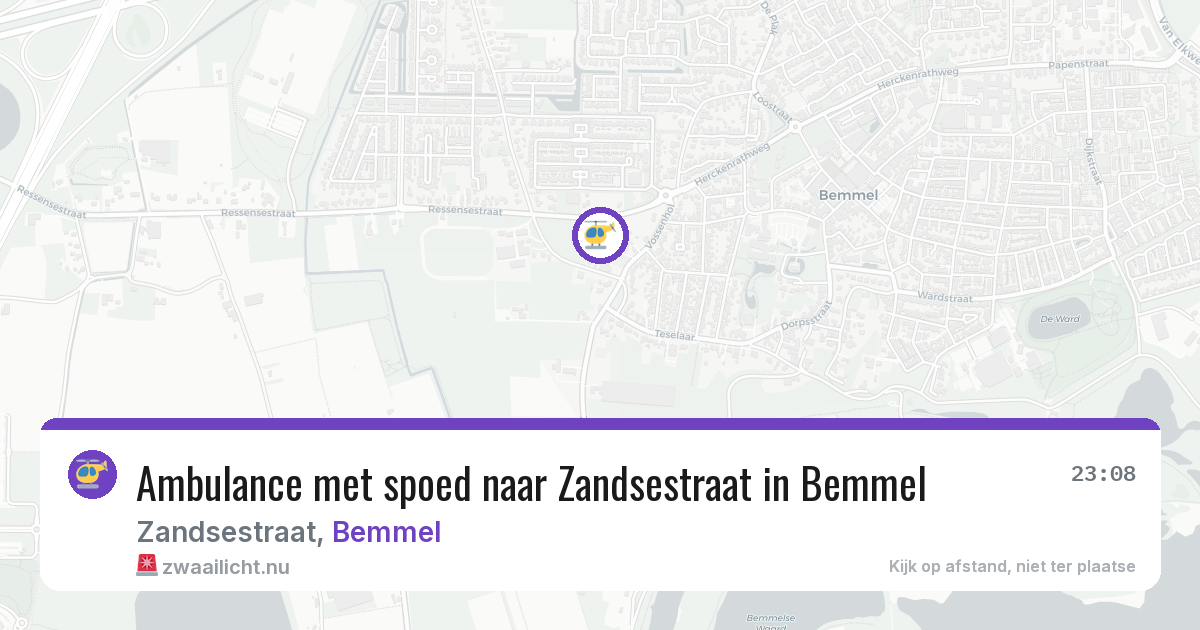 Ambulance met spoed naar Zandsestraat in Bemmel — 18 jul 2026