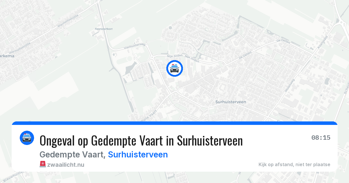 Ongeval op Gedempte Vaart in Surhuisterveen — 13 mei 2026