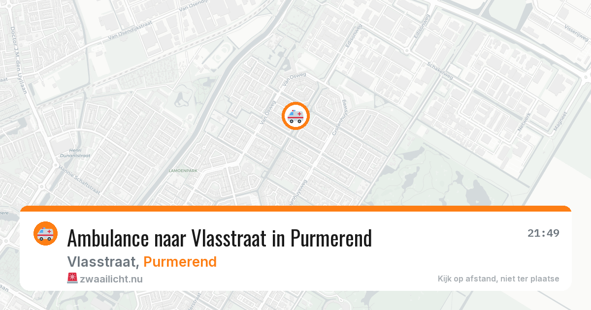 Ambulance naar Vlasstraat in Purmerend — 23 jul 2026