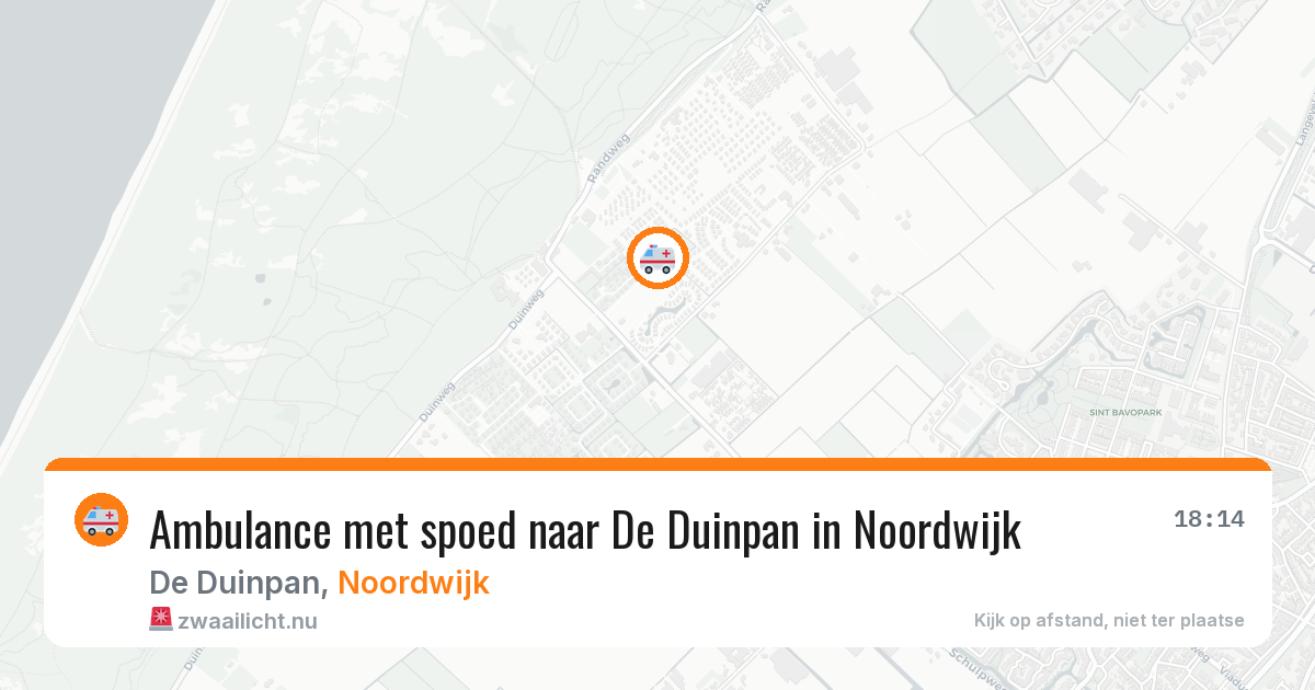 Ambulance met spoed naar De Duinpan in Noordwijk — 9 jun 2026