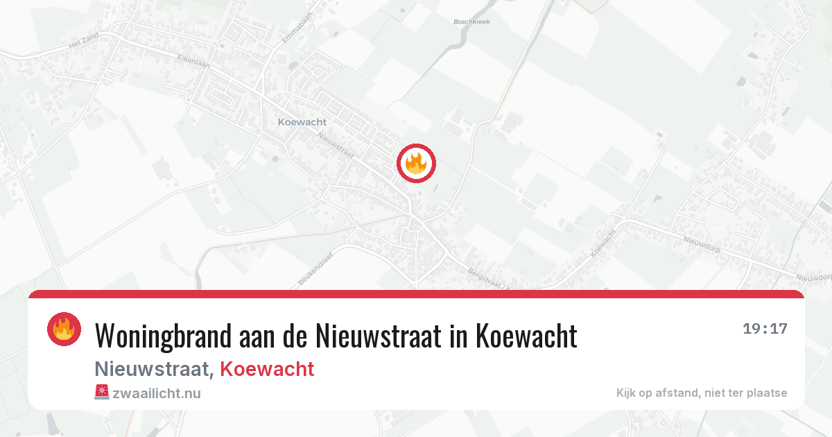Woningbrand aan de Nieuwstraat in Koewacht — 26 jan 2026