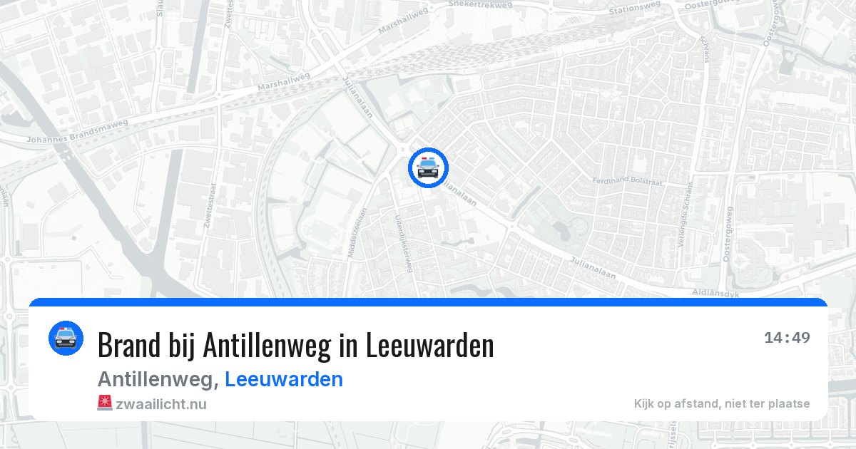 Brand bij Antillenweg in Leeuwarden — 20 jul 2026