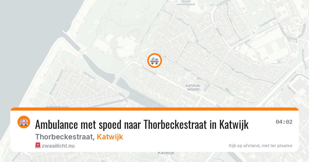 Ambulance met spoed naar Thorbeckestraat in Katwijk — 27 jul 2026