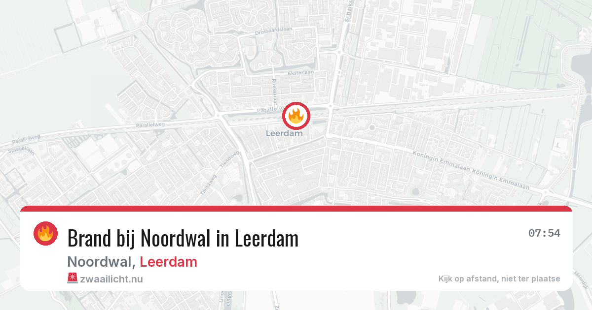 Brand bij Noordwal in Leerdam — 11 mrt 2026