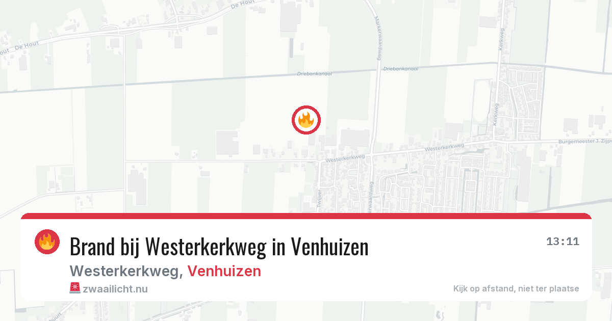 Brand bij Westerkerkweg in Venhuizen — 2 apr 2026