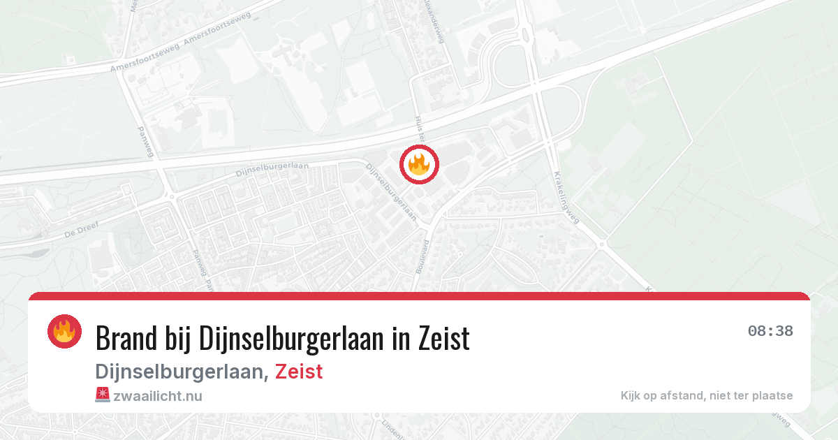 Brand bij Dijnselburgerlaan in Zeist — 21 mrt 2026