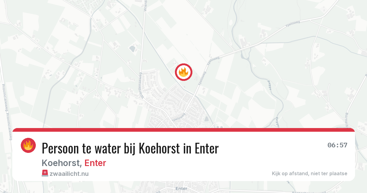Persoon te water bij Koehorst in Enter — 14 jul 2026