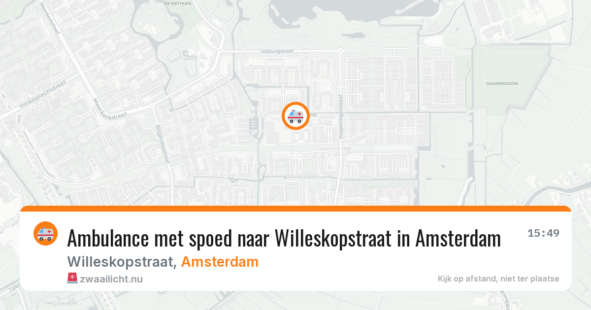 Ambulance met spoed naar Willeskopstraat in Amsterdam — 10 jul 2026