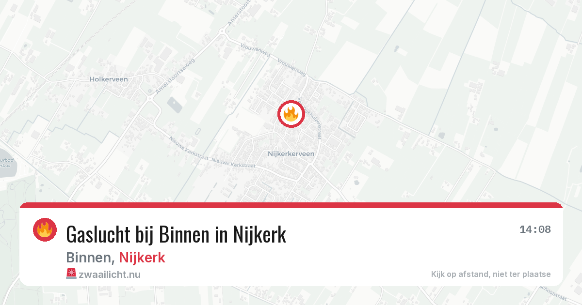 Gaslucht bij Binnen in Nijkerk — 7 apr 2026